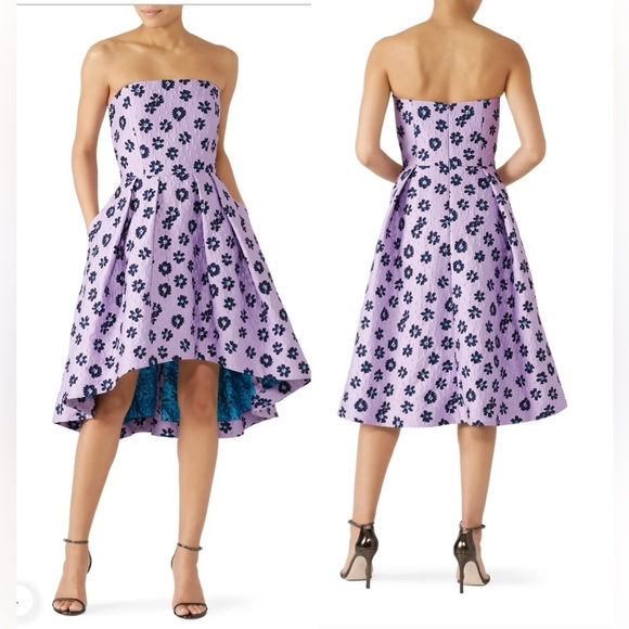 Shoshanna Dresses & Skirts - Shoshanna Novara lavender Strapless Floral Dress – Size 8 – Like New